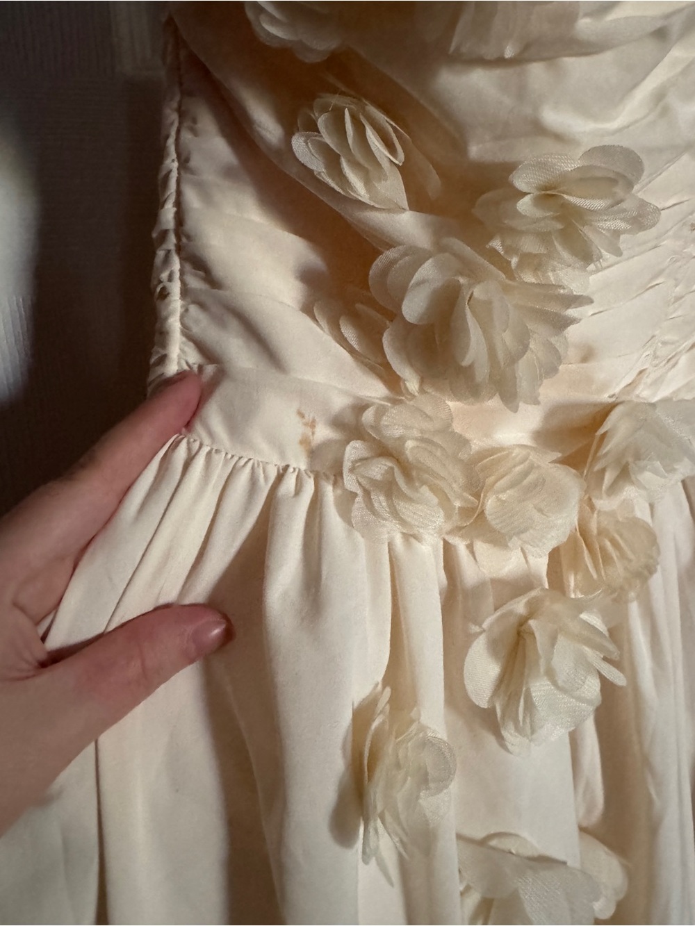 Ivory Floral Appliqué Women's Dress